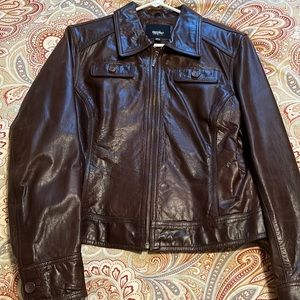 Mossimo vegan leather coat sz L
